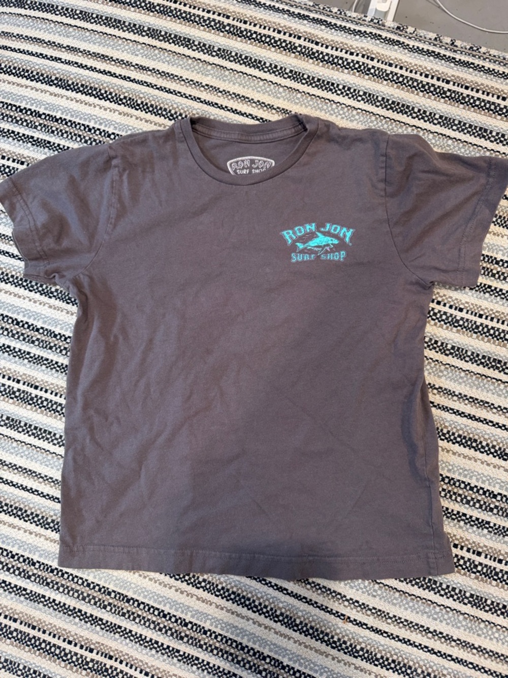 Ron Jon Gray T‑Shirt with Teal Logo